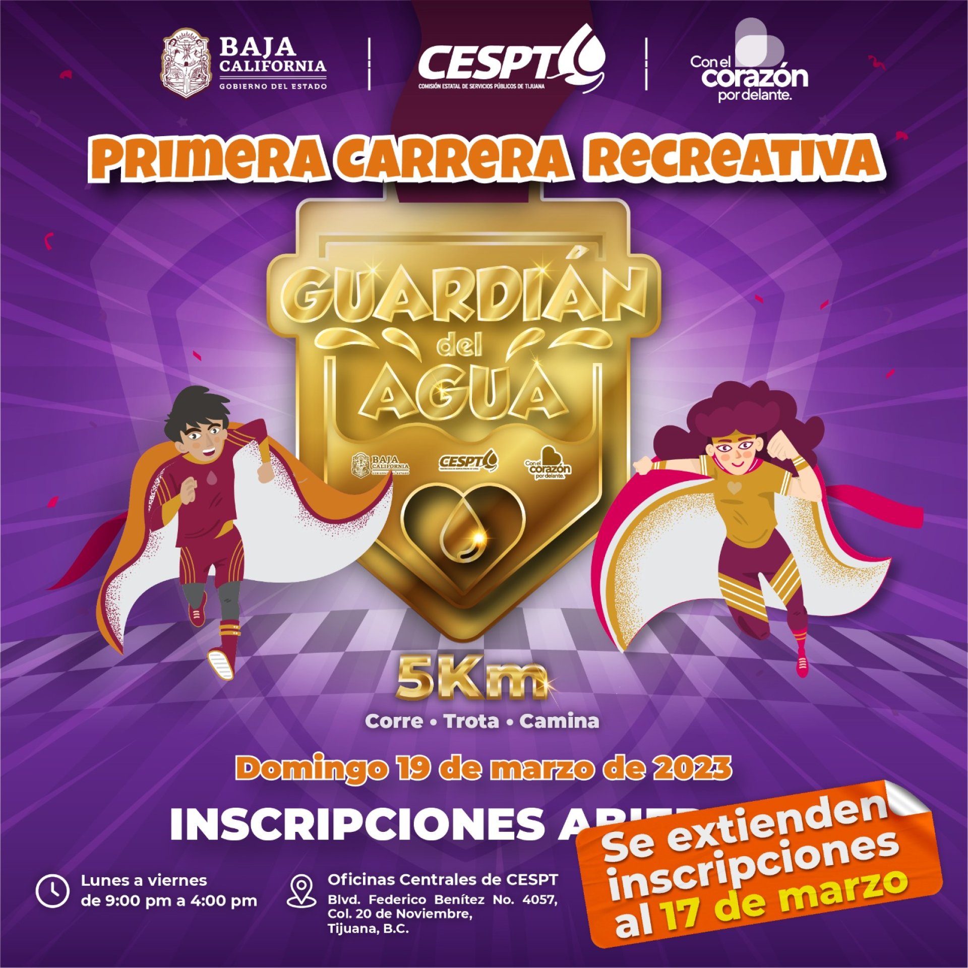 Invita CESPT a la primera carrera recreativa de 5 km "Guardián del Agua ...