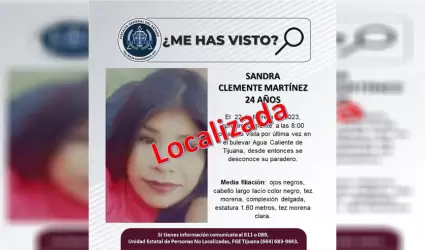 Joven localizada