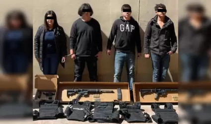 Arresto de 4 personas armadas