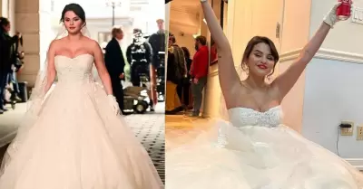 Selena Gomez con vestido de novia