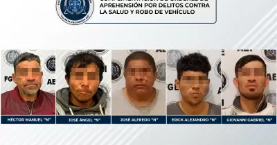 Sujetos con �rdenes de aprehensi�n por delitos contra la salud y robo de veh�cul