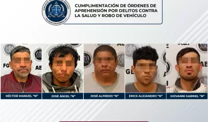 Sujetos con �rdenes de aprehensi�n por delitos contra la salud y robo de veh�cul