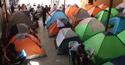 Casas de campana de migrantes