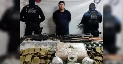 Detenido con armas y drogas