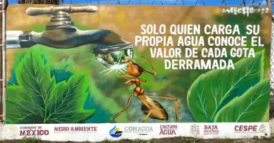 Muran de Cuidado con el agua