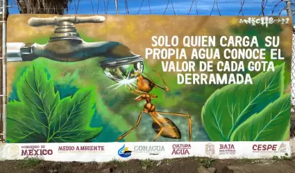 Muran de Cuidado con el agua