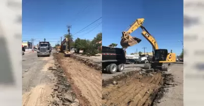 Lneas de alcantarillado sanitario en la segunda seccin de Mexicali