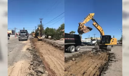 Lneas de alcantarillado sanitario en la segunda seccin de Mexicali