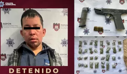 Detenido con arma y droga