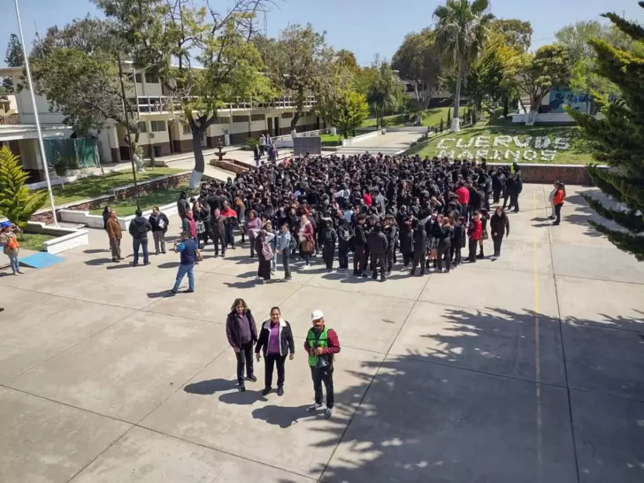 Estudiantes de Cobach BC en simulacro