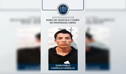 Sujeto detenido por robo de vehculo y dao en propiedad ajena