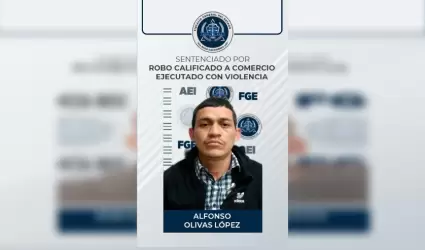 Sentencian a sujeto por robo calificado con violencia