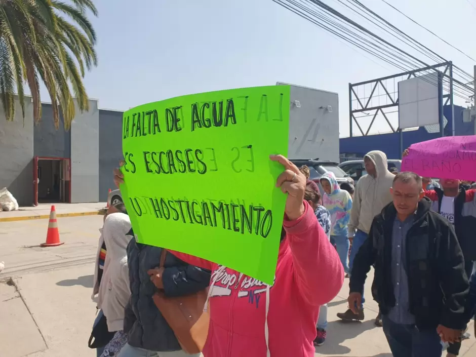 Manifestacin de migrantes del Albergue gape