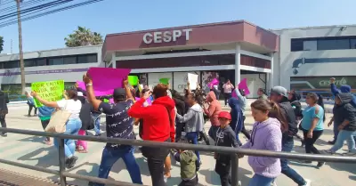 Manifestacin de migrantes del Albergue gape