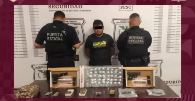 Detenido con armas, cartuchos, droga y vehculo robado