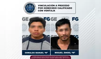 Hombres se�alados de homicidio calificado con ventaja