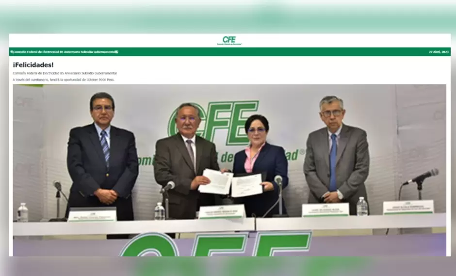 Estafa en redes sociales a nombre de CFE