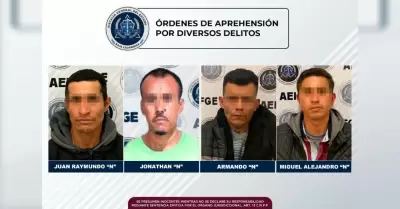 4 sujetos con orden de aprehensin