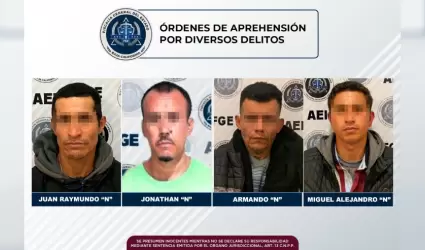 4 sujetos con orden de aprehensin