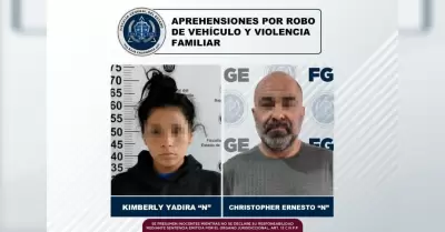 Detenidos robo de vehculo y violencia familiar