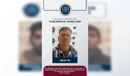 Hombre acusado de violencia familiar