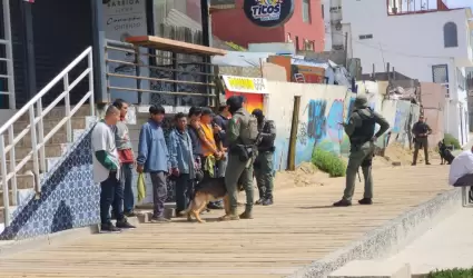 Operativo preventivo en el malecn de Playas de Tijuana