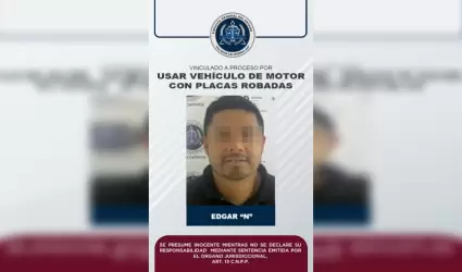 Sujeto que manejaba vehculo con placas robadas