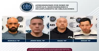 4 personas que contaban con rdenes de Aprehensin