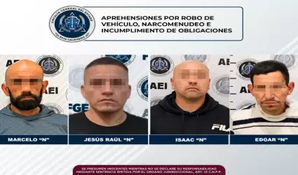 4 personas que contaban con rdenes de Aprehensin