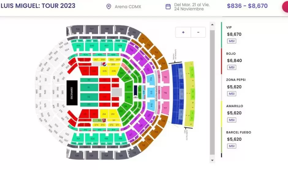 Precios boletos Luis Miguel Tour.