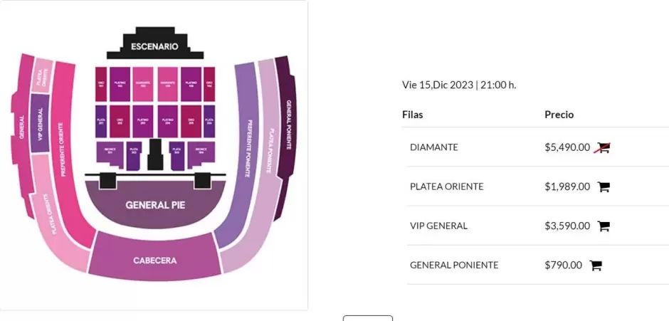 Precios boletos Luis Miguel Tour.