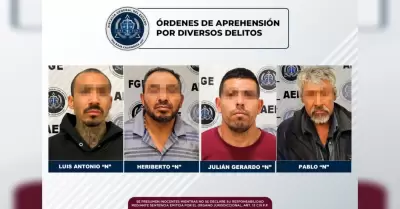 Aprehenden 4 sujetos con ordenes de arresto