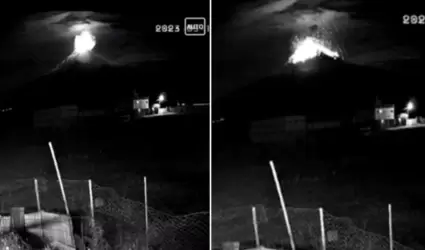 La explosin del Popocatpetl fue captada en una cmara de videovigilancia
