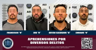 4 hombres detenidos por diversos delitos