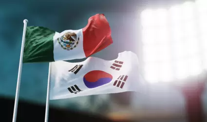 Bandera de Mxico y Corea del Sur