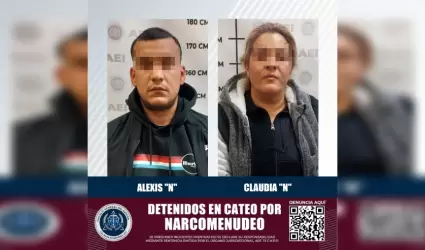 Detienen a hombre y a una mujer durante cateo