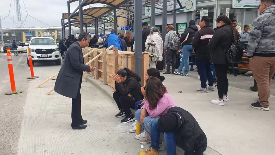 Campamento de migrantes a las puertas de la garita de San Ysidro