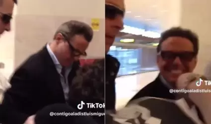 Luis Miguel fue captado en un aeropuerto firmando autgrafos