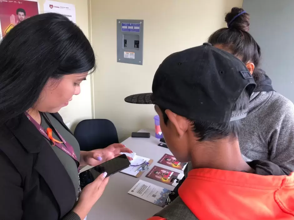 Oficina de atencin a migrantes en la garita de San Ysidro.