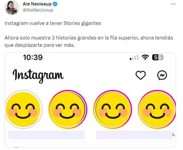 usuarios reportan iconos de historias enormes