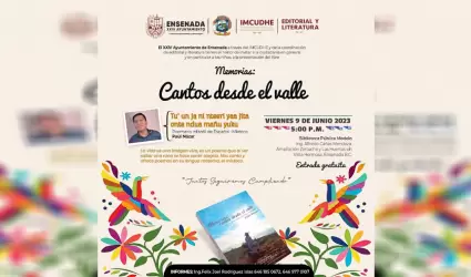 Presentar� poemario "Cantos desde el Valle" en la Biblioteca P�blica Modelo