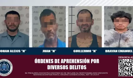 Cumplimenta AEI cuatro �rdenes de aprehensi�n por diversos delitos