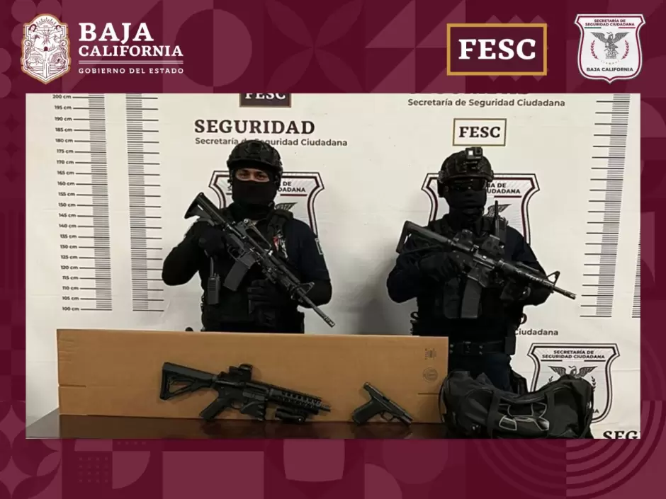 Aseguran armas de fuego y 9 kilos de droga