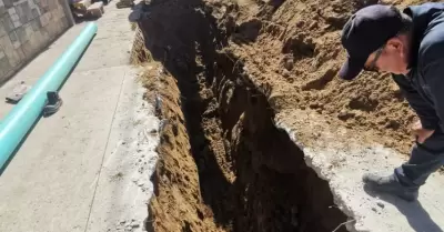 Trabajos en sistema de alcantarillado sanitario