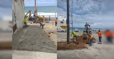 Obras en andador turstico de Playas de Tijuana