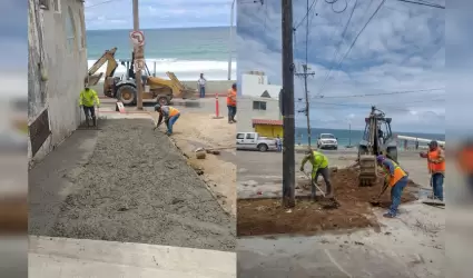 Obras en andador turstico de Playas de Tijuana