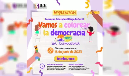 Por cerrar convocatoria para el Concurso Estatal de dibujo infantil del IEEBC "V