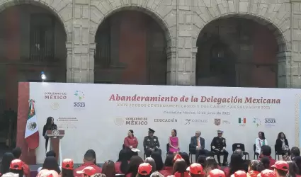 Abanderamiento de delegacin mexicana que participara en JCC