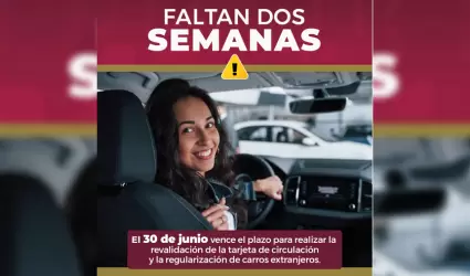 Fecha lmite para cambiar la tarjeta de circulacin y regularizacin de carros e