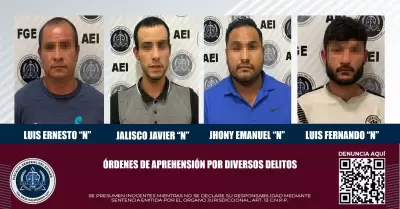 4 arrestados por agentes investigadores de la FGE